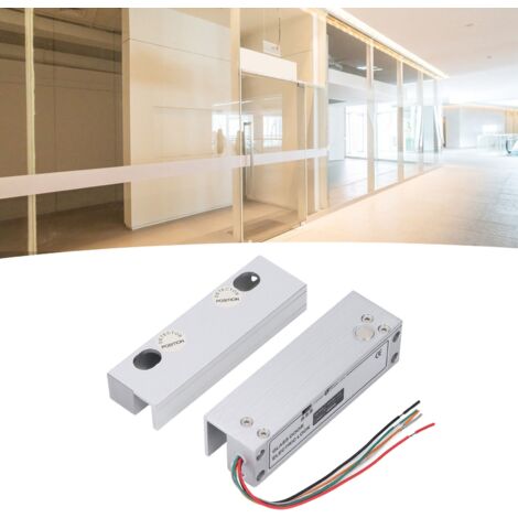 Elektrischer Türöffner für rahmenlose Glastüren, 12 V Gleichstrom, rechts, Aluminium, mit Rückfahrsignal und Ausfallsicherung