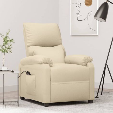 Elektrischer TV-Sessel Creme Stoff
