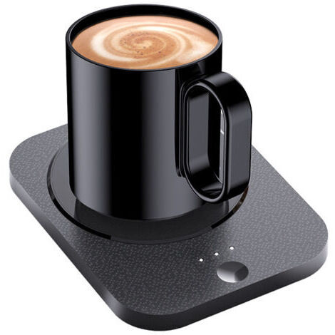 Elektrischer USB-Kaffeewärmer für den Schreibtisch mit Aluminiumplatte, 55 °C Getränkewärmer für Kaffee, Milch, Tee, Kakao, Kerzen, Geschenkidee für Kaffeeliebhaber, Homeoffice