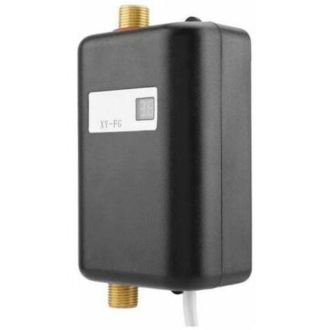 Elektrischer Warmwasserbereiter, 220–240 V, 3800 W, Durchlauferhitzer, geeignet zur Umwandlung von kaltem Wasser in heißes Wasser, einstellbare Wasserdurchflusstemperatur für Küche und Bad (schwarz)