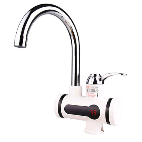 Elektrischer Wasserhahn, 220 V, mit Durchlauferhitzer, 3000 W, LED-Temperaturanzeige, Warmwasserbereiter für Küche, Badezimmer, sofortiges Wasser (Unterbau, groß) [Energieklasse A]