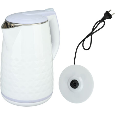 Elektrischer Wasserkocher aus Edelstahl, 2000 W, 2 l Fassungsvermögen, mit automatischer Abschaltfunktion und Überhitzungsschutz – Weiß – 220 V EU-Stecker