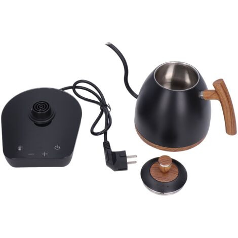 Elektrischer Wasserkocher aus Edelstahl für Tee und Kaffee, 220–240 V, EU-Stecker, schwarz