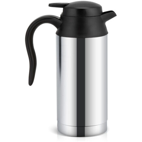 Elektrischer Wasserkocher aus Edelstahl fürs Auto, beheizter Becher, Kaffeetasse, Reise-Wasserflasche, 12 V, 750 ml