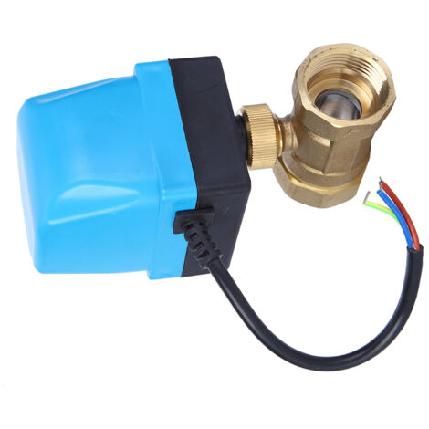 Elektrisches 2-Wege-Kugelventil, 3-adrig, IP68-Synchronmotor, 220 V Wechselstrom, blau, G1-Zollgewinde
