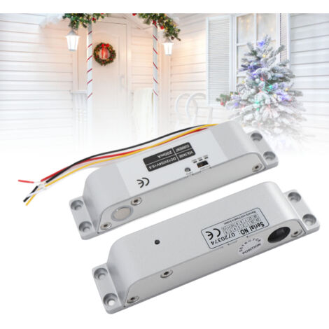 Elektrisches Einsteckschloss mit Fallriegel, 12/24 V DC, NC-Modus, ausfallsicher, mit Zeitverzögerung, für Holz-, Metall- und Brandschutztüren, Aufputzmontage