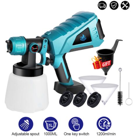 Elektrisches Farbspritzgerät 800w 1000ml 3 Düse - Spritzwerkzeug für makita 18v - ONEVAN -