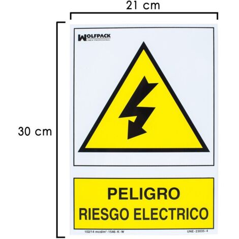 Elektrisches Gefahrenposter 30x21 cm.