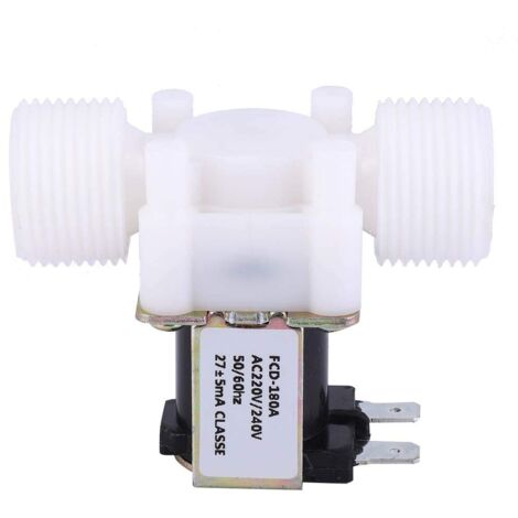 Elektrisches Magnetventil, unidirektional, Kunststoff, G3/4 NC, elektromagnetisches Ventil mit Außengewinde, Wassereinlass, normalerweise geschlossen (AC220-240 V)