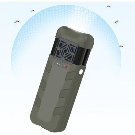 Elektrisches Mückenschutzgerät, tragbares elektrisches Abwehrgerät mit Lichtfunktion, wiederaufladbarer 9600-mAh-Akku, für Outdoor-Aktivitäten und Camping