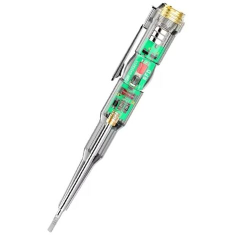 Elektrisches Prüfgerät, stiftförmiger Schraubendreher-Prüfkopf, Lampe, Spannungsprüfer, AC/DC-Detektor, 70–250-V-Prüfstift, Leitungsprüfer