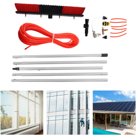 Elektrisches Reinigungsset mit Stange Reinigungsset mit robuster Großbürste Tragbares Outdoor-Reinigungssystem Ausziehbarer Solarreiniger 5-m-Stange + 50-cm-Wasserbürste