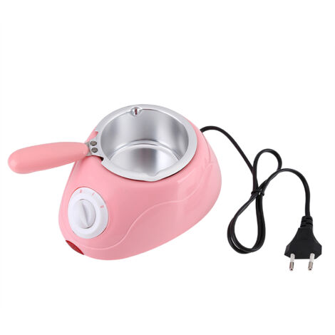 Elektrisches Schokoladenfondue-Gerät mit selbstgemachten Pralinenformen - Rosa Küchenmaschine
