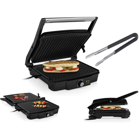 Elektro Kontaktgrill & Grillzange Multigrill Tischgrill, 2000Watt, 29,7x23,5cm
