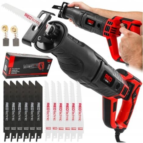 Elektro Säbelsäge 1800 W 230V + Sägeblätter Tigersäge elektrischer Fuchsschwanz Reciprosäge Hub 22 mm chnittwinkeleinstellung 5-stufig