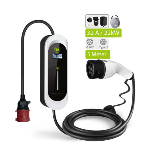 Elektroauto Ladegerät 22 kW CEE 32 A Stecker auf Typ 2