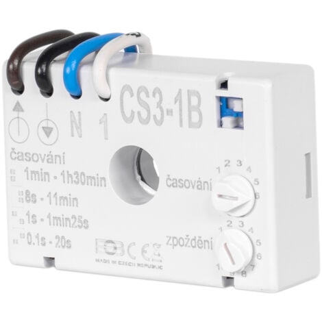 BIGBUY Elektrobock CS3-1B Nachlaufrelais Unterputz, Weiß