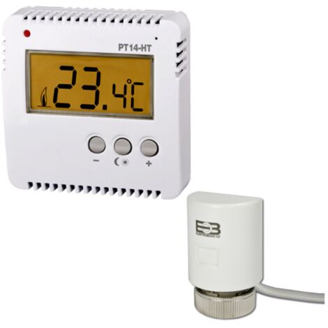 Raumthermostat Elektrobock PT14-HT-SEH – Stellantrieb NC für Heizkörper und Fußbodenheizung – 230V – IP54 – Temperaturregelung 3-39°C