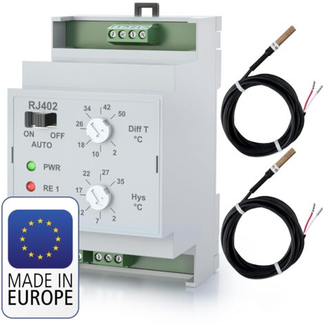 Elektrobock RJ402 Interruttore differenziale Temperatura, Grigio