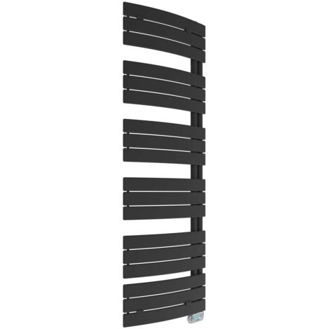 Elektrodesignheizkörper E-Salzburg, mattschwarz, gebogen 168 x 55 cm