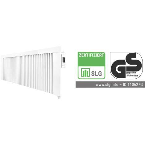 Elektroheizung areo smart base GS niedrige Flächenspeicherheizung 1600 Watt  - geprüfte Sicherheit - digitales Thermostat mit LCD-Display von eVARMO