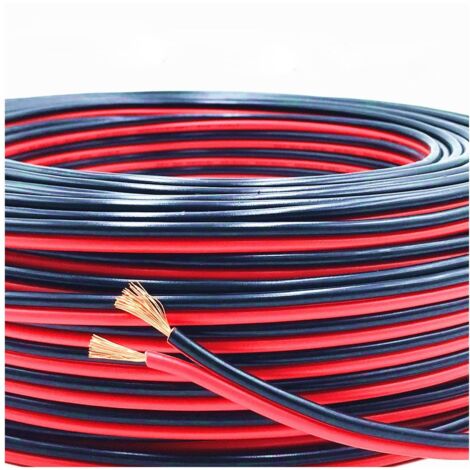 Elektrokabelschlauch Flach 2x0.5mm² für LED-Streifen Einfarbig Schwarz