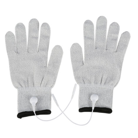 Elektromassage-Handschuhe mit leitfähigen Elektroden und Verbindungskabeln (Größe M)