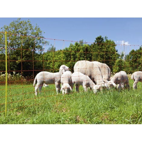 AKO AGRARTECHNIK Elektronetz Schafnetz orange Doppelspitze, 50 m x 90 cm