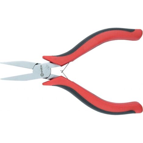Elektronik-Flachzange 120 mm mit Doppelfeder Zwei-Komponentengriffen Elektrikerzangen