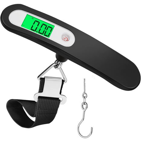 Elektronische Gepäckwaage, tragbare Reisekofferwaage, Temperaturmessfunktion, Tarafunktion MAX 50 kg/110 lb für Reisen
