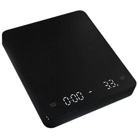 Elektronische Küchenwaage mit Timer und LCD-Display, hitzebeständig, modernes schwarzes Design
