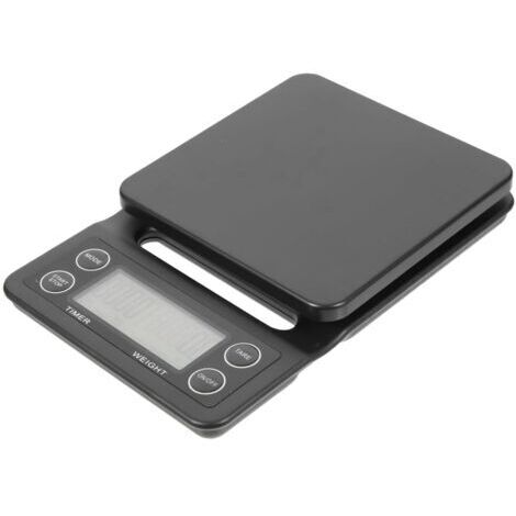 Elektronische Küchenwaage mit Timer und Zähler zum genauen Wiegen von Zutaten und Kaffee (5 kg/0,1 g Kapazität)