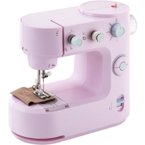 Elektronische Nähmaschine, 26.5 x 13 x 22.5 cm, Einfache Nähmaschine, Mechanische Nähmaschine für Nähanfänger, Freiarm, Nählicht und elektrischer Fußanlasser (rosa)