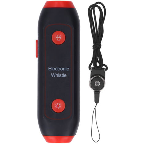 Elektronische Pfeife mit 3 Tönen, 3 Lautstärken, kontaktlos, mit LED-Umhängeband (rot)