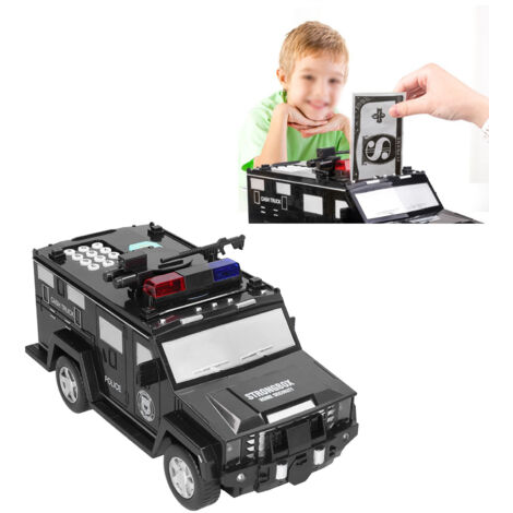 Elektronische Spardose in Form eines gepanzerten Autos für Kinder, lila, mit automatischem Rollmechanismus, Passwortschutz, Sicherheits- und Sparfunktion, Kunststoffmodell, ca. 28 x 14 x 13 cm