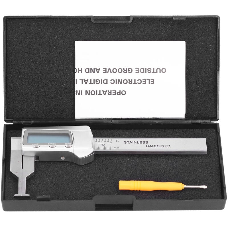 Image of Elektronischer digitaler Messschieber, Mini-Innenrillen-Messwerkzeug, Edelstahl, 0–70 mm