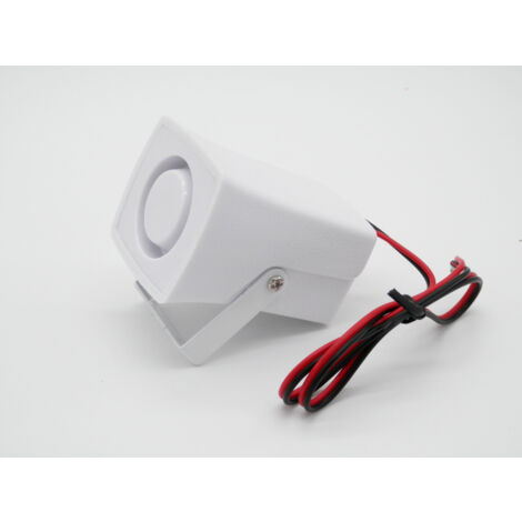 Elektronischer kabelgebundener Alarm, kabelloser Sirenendetektor, Mini-lautes Horn für Heimsicherheitsalarmanlage mit Unterstützung von 110 dB DC 12 V