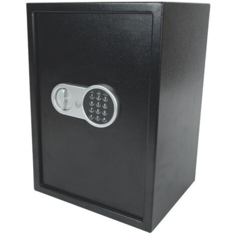 Elektronischer Safe Aktentresor schwarz mit Zahlencode, 2 Fächer, 35x31x50cm