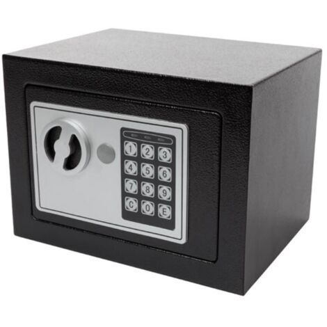 Elektronischer Safe mit Zahlencode, Möbeltresor schwarz 17x23x17cm mit Schlüssel