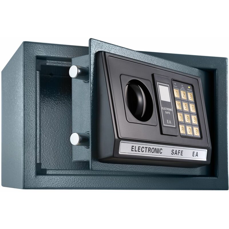 Elektronischer Safe Tresor mit Schlüssel und LED-Anzeige inkl. Batterien - Tresor, Möbeltresor, Minisafe - schwarz