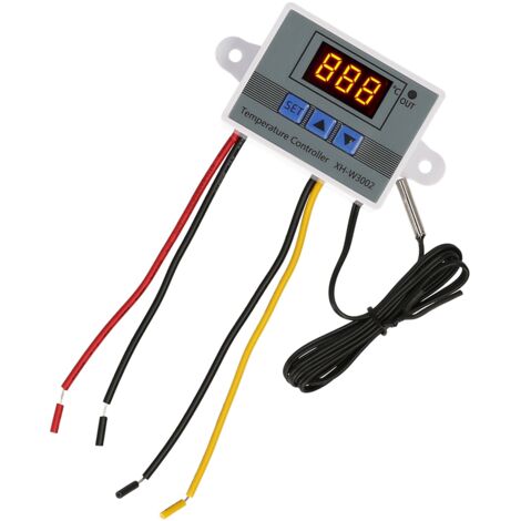 Elektronischer Temperaturregler, -50  110 ℃ 24V 240W Thermostatmodul mit Anzeigeschalter und Sonde für Aquarien (XH-3002 110-220V 1500W)