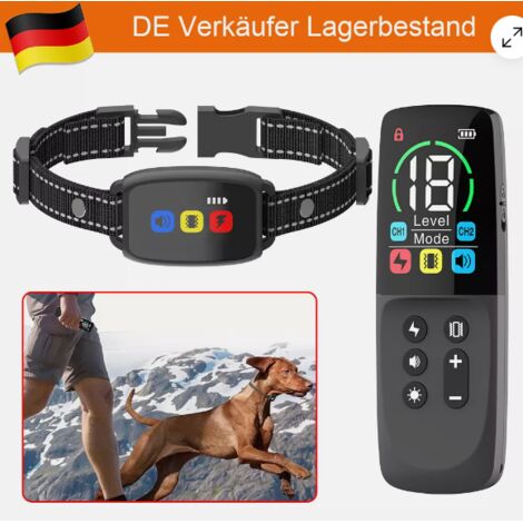 Elektronisches Antibellhalsband für Hunde - JINFGERNE - Verstellbares, wasserdichtes und komfortables Trainingsgerät für Haustiere mit einem Gewicht von 3,6 bis 54,4 kg