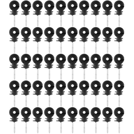 Elektrozaun Isolator Schraubring Isolator Super Praktisch 50 Stück/Set Schwarzer Gewindering Isolator Holzzaun Zubehör
