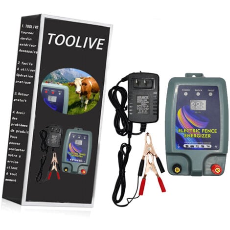 TOOLIVE Elektrozaun-Set, Elektrozaun für Vieh, Tiere, Weidezaungerät, hohe Leistung, 3 Leistungsmodi für die Geflügelhaltung