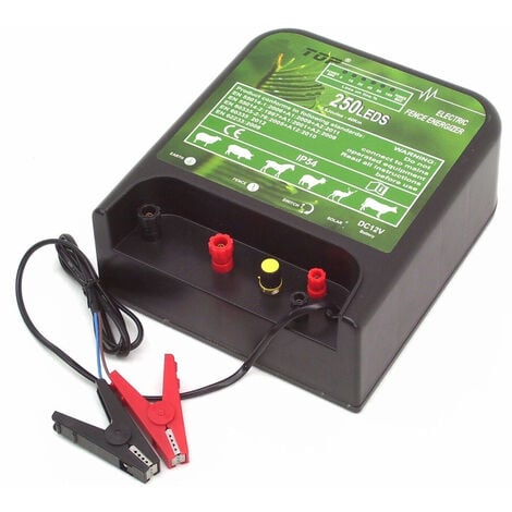 APEX Elektrozaun Weidezaungerät 250 LED 12V 2,5 Joule 12000V Solar Weidezaun 56391
