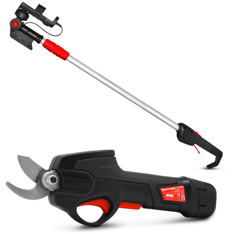 Elem Garden Technic – Sécateur électrique rechargeable 7.2V lithium – Capacité de coupe 25mm – Manche télescopique 190cm – Tête orientable 360°