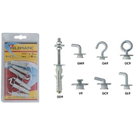 ELEMATIC BLISTER TASSELLO ENP/GM 9 GANCIO MED 6 PZ 8 CF