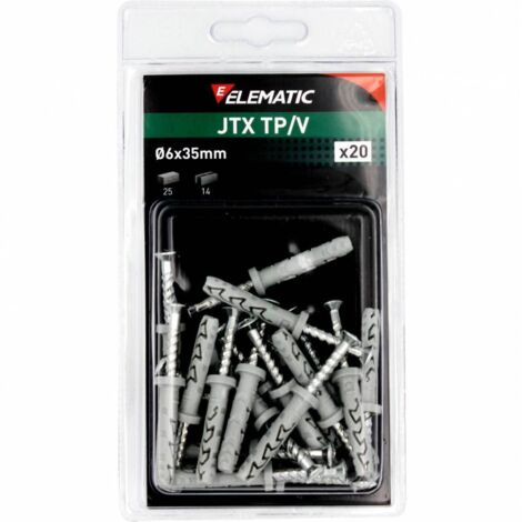 Elematic Blister Tassello Jtx Tp/V 6X35 Con Vite 20 Pz - 10 Cf