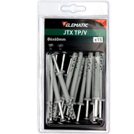 ELEMATIC BLISTER TASSELLO JTX TP/V 6X60 C/VITE 15 PZ 8 CF