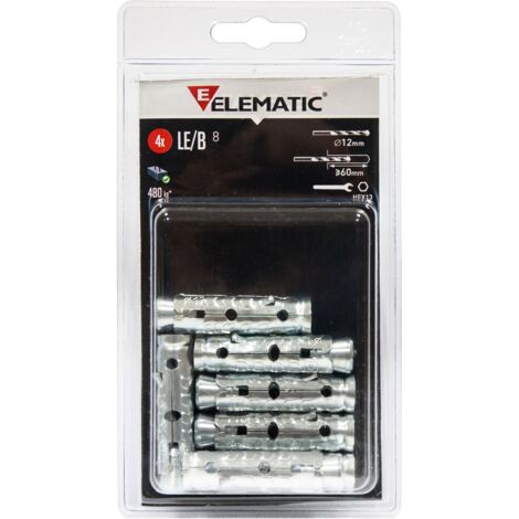 Elematic Blister Tassello Le B8 Con Vite 4 Pz - 8 Cf